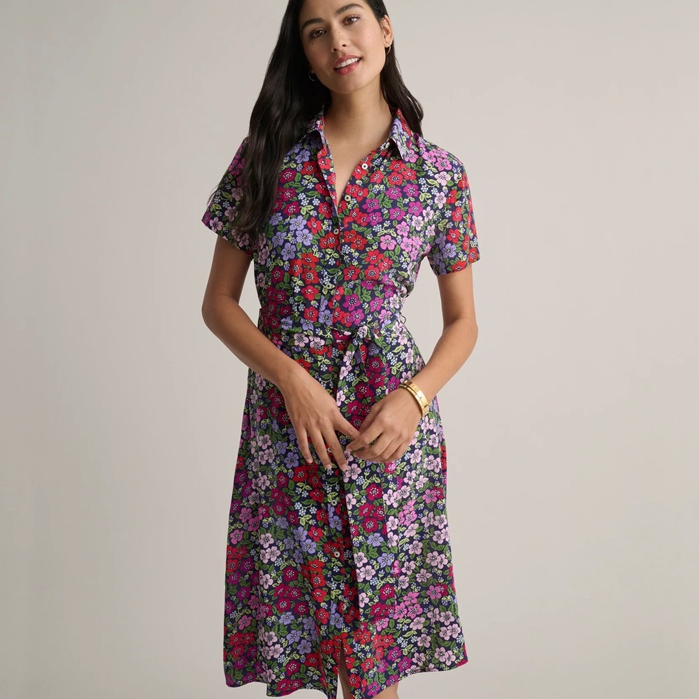 UNTUCKit Red and Pink Puff Sleeve Midi Sundress - Picture 3 of 3